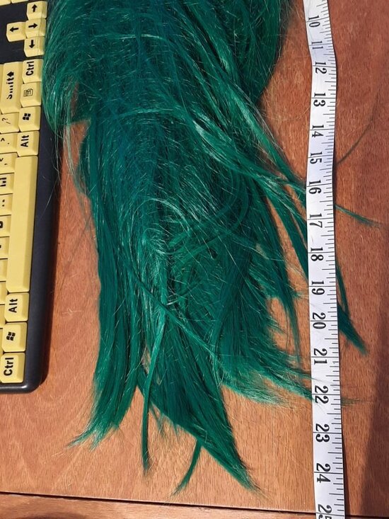 NEW ! Women Long 25 Inch Curly Wavy Wig Green